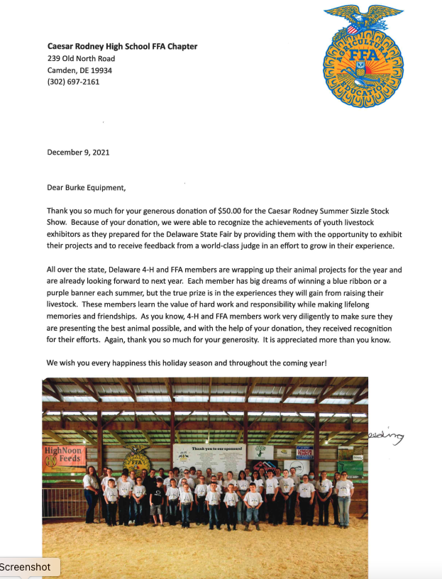 CAESAR RODNEY HIGH SCHOOL FFA