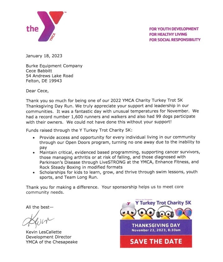 YMCA Charity 5K Donation