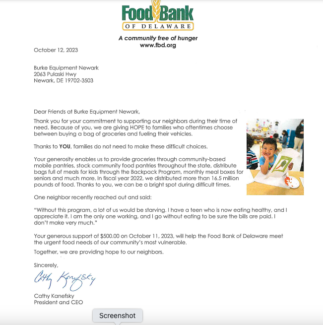 FOOD BANK OF DE - NEWARK